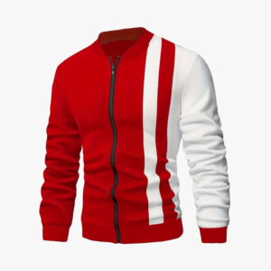Men's Color Casual Baseball Collar Zipper Jacket