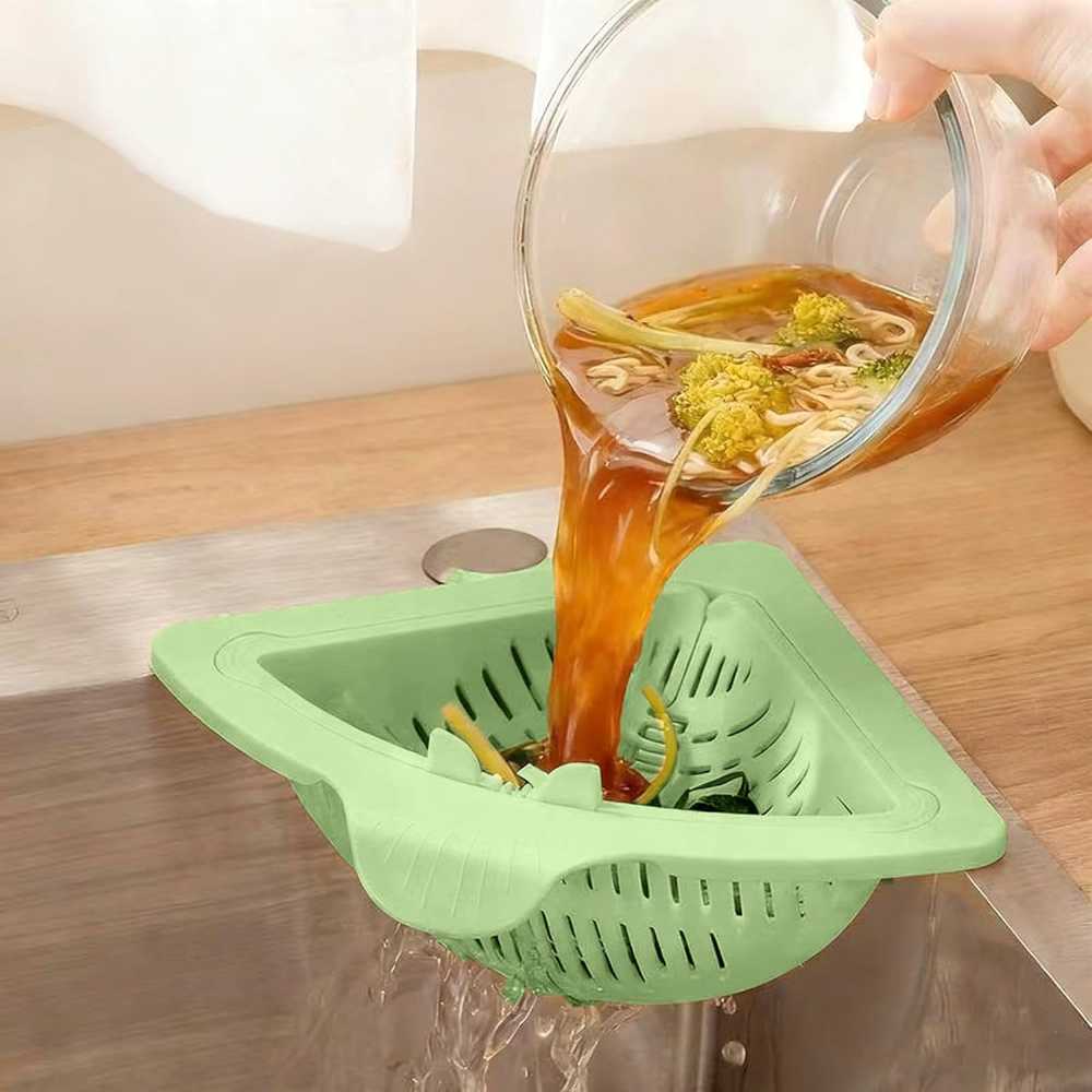 Magnetic Corner Sink Drain Basket – Space-Saving Kitchen Scrap Filter