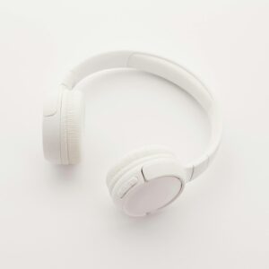 Wireless Bluetooth On-Ear Headphones (White, Foldable Design)