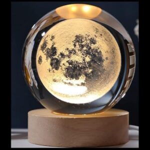 1 Pc USB LED Galaxy Crystal Ball Lamp | 3D Planet Moon Night Light | Bedroom & Party Home Decor | Kids Birthday Gift (
