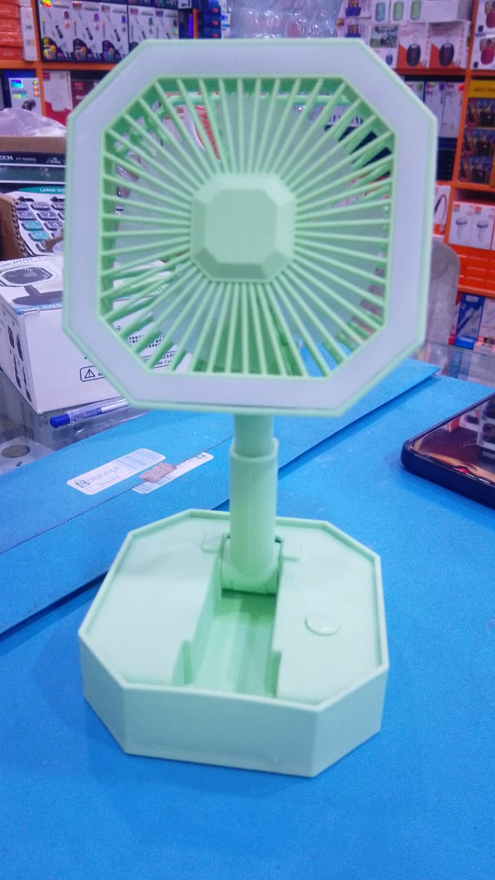 2-in-1 Portable Foldable Rechargeable Fan with LED Night Lamp