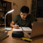 LED desk lamp touch control button on the base