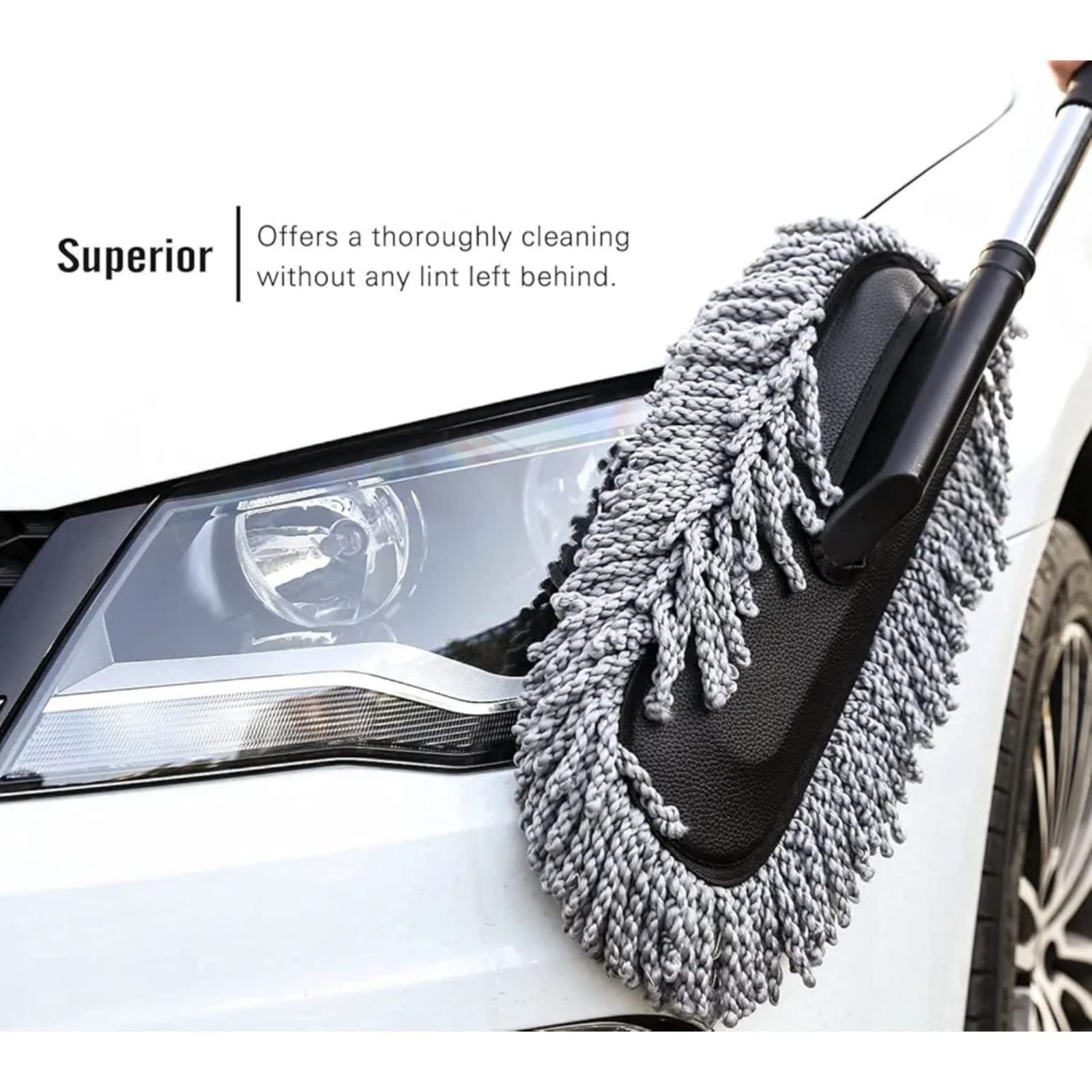 Car Wash Cleaning Brush Duster Dust Wax Mop Microfiber Telescoping Tool For Vehicle Exterior And Interior Cleaning