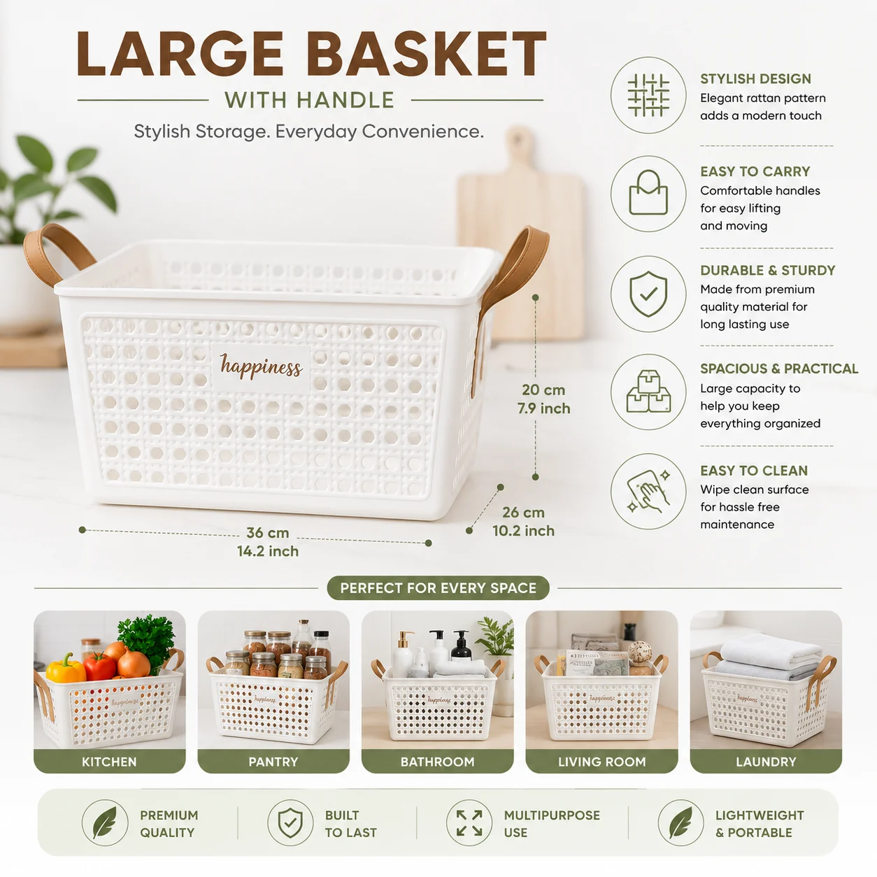 Happiness Mesh Basket with Handle - Large - photo 5
