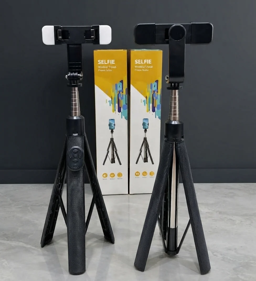4-in-1 Selfie Stick Tripod with Bluetooth Remote & LED Light - photo 2