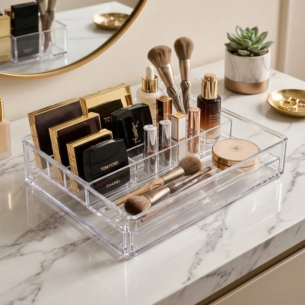 Clear Plastic Bathroom Shelf Organizer – photo 1