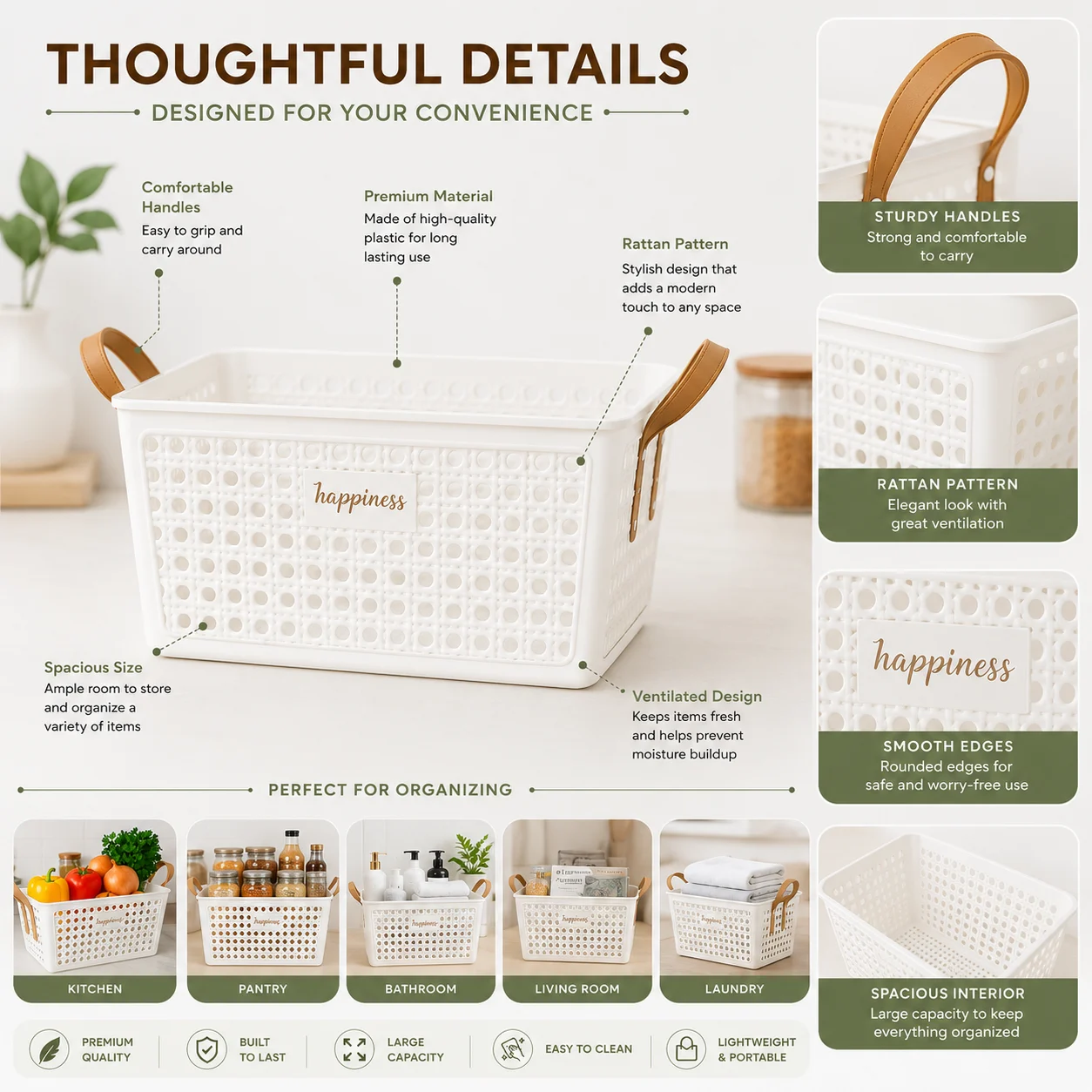 Happiness Mesh Basket with Handle - Large - photo 4