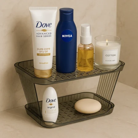 2-Layer Acrylic Bathroom Rack – Clear Storage Shelf