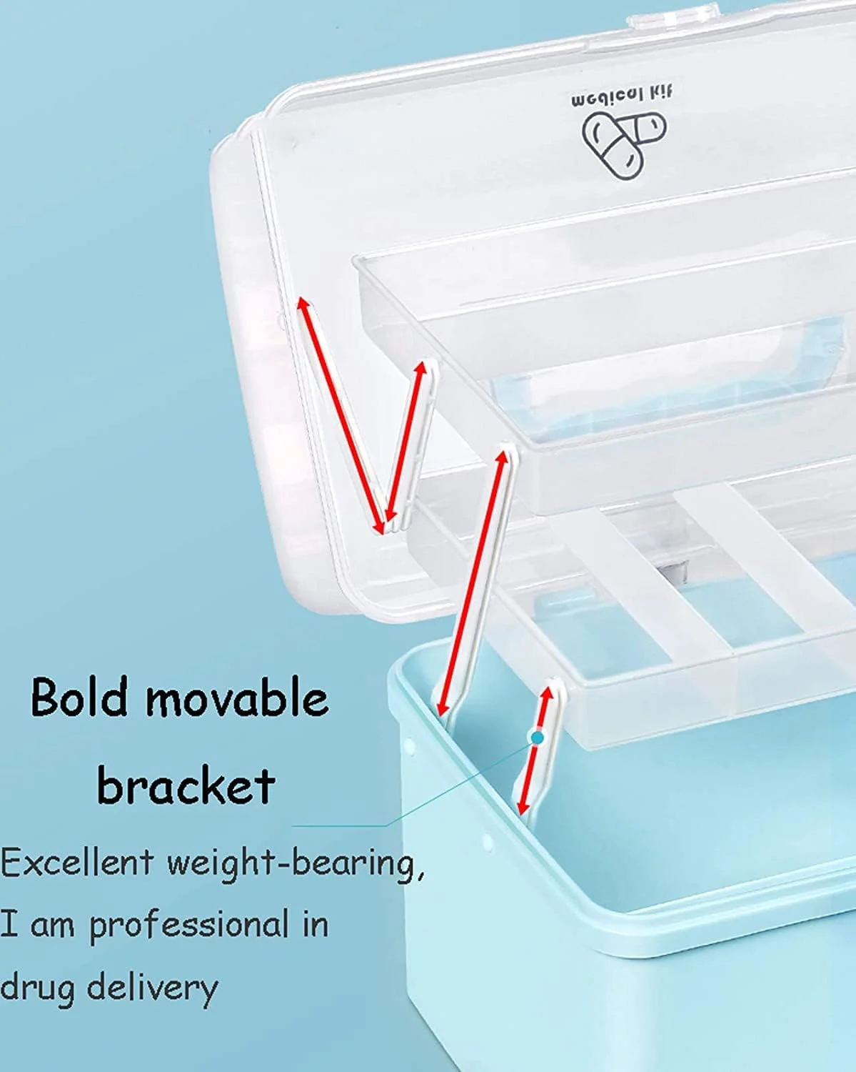 Extra-Large Multi-Layer Storage and Medicine Box with Lock – photo 4