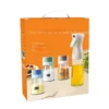 4-Piece Oil and Spice Countertop Set – Daisy Glass Seasoning Organizer
