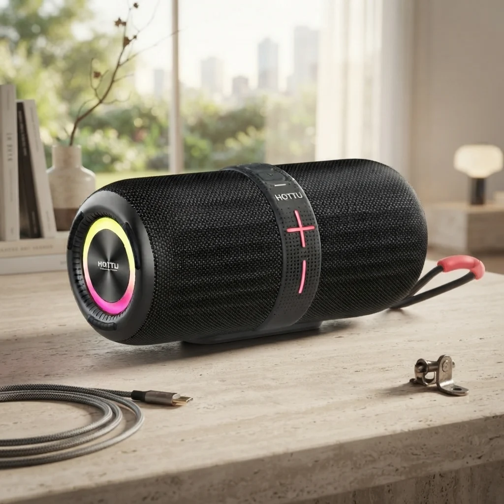 HOTTU BS02 Bluetooth Speaker – IPX5 Waterproof, RGB Light & Deep Bass - photo 2