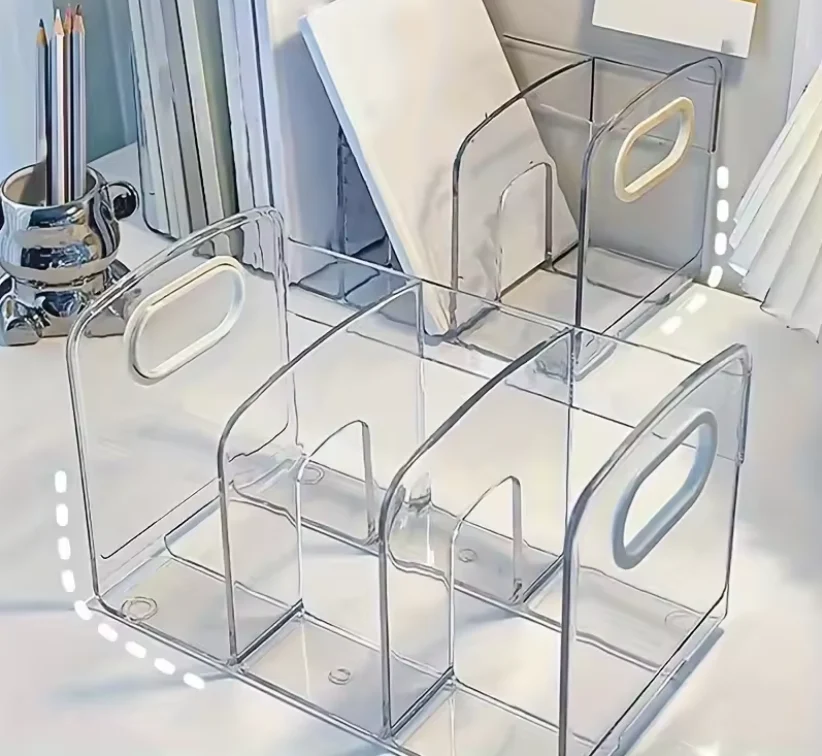 Clear Acrylic Desktop Book Rack – Notebook and Document Organiser – photo 4