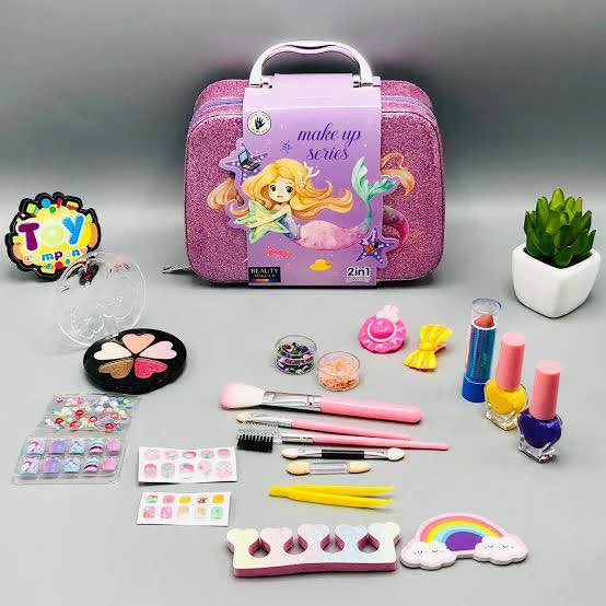 2-in-1 Kids Makeup Bag – Girls Pretend Play Makeup Set - photo 4