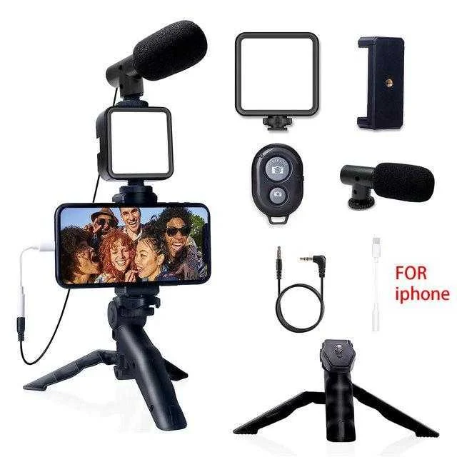 AY-49 Vlogging Kit – Microphone, LED Light & Mini Tripod with Remote - photo 3