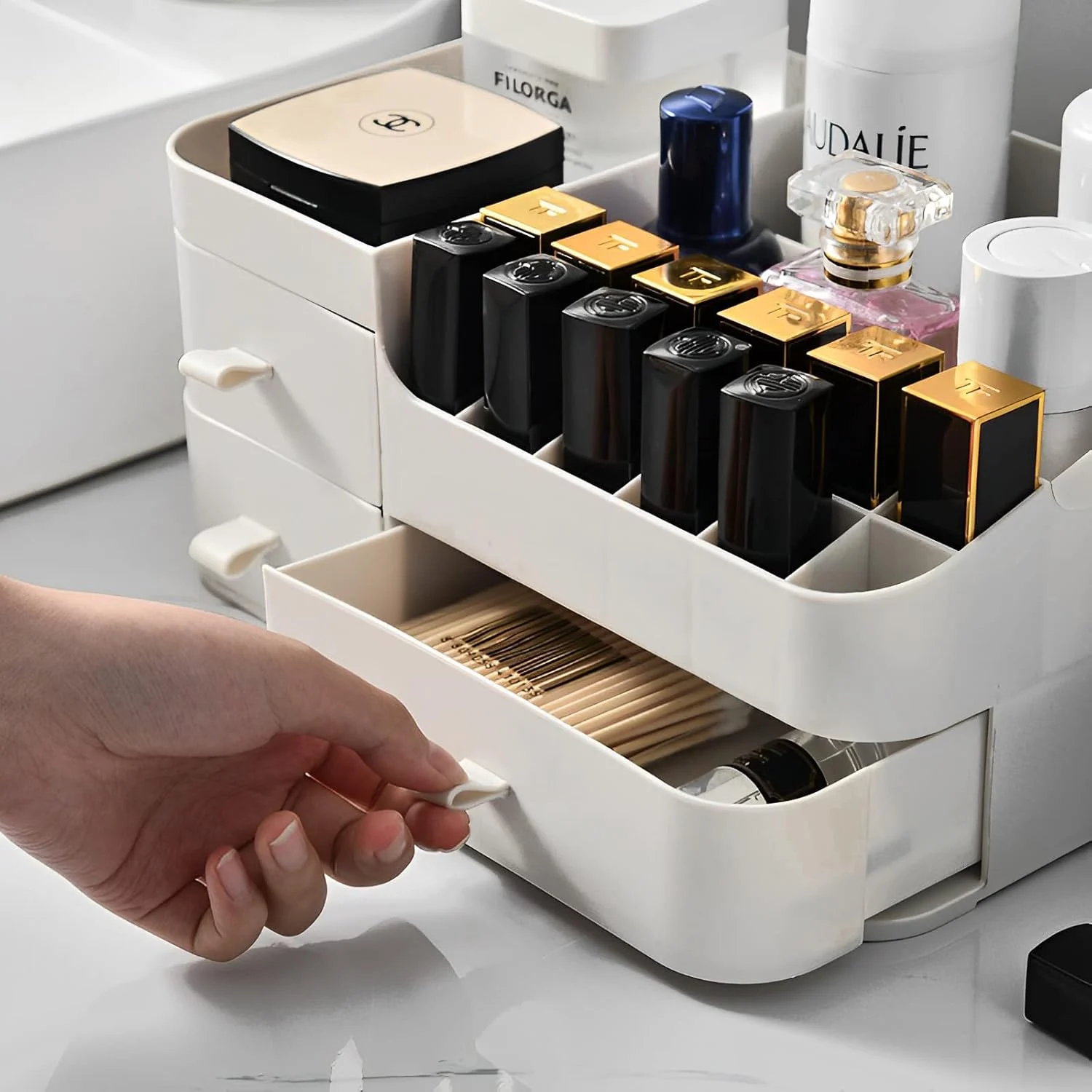 Stackable Cosmetic Organizer Shelf Drawer - photo 3