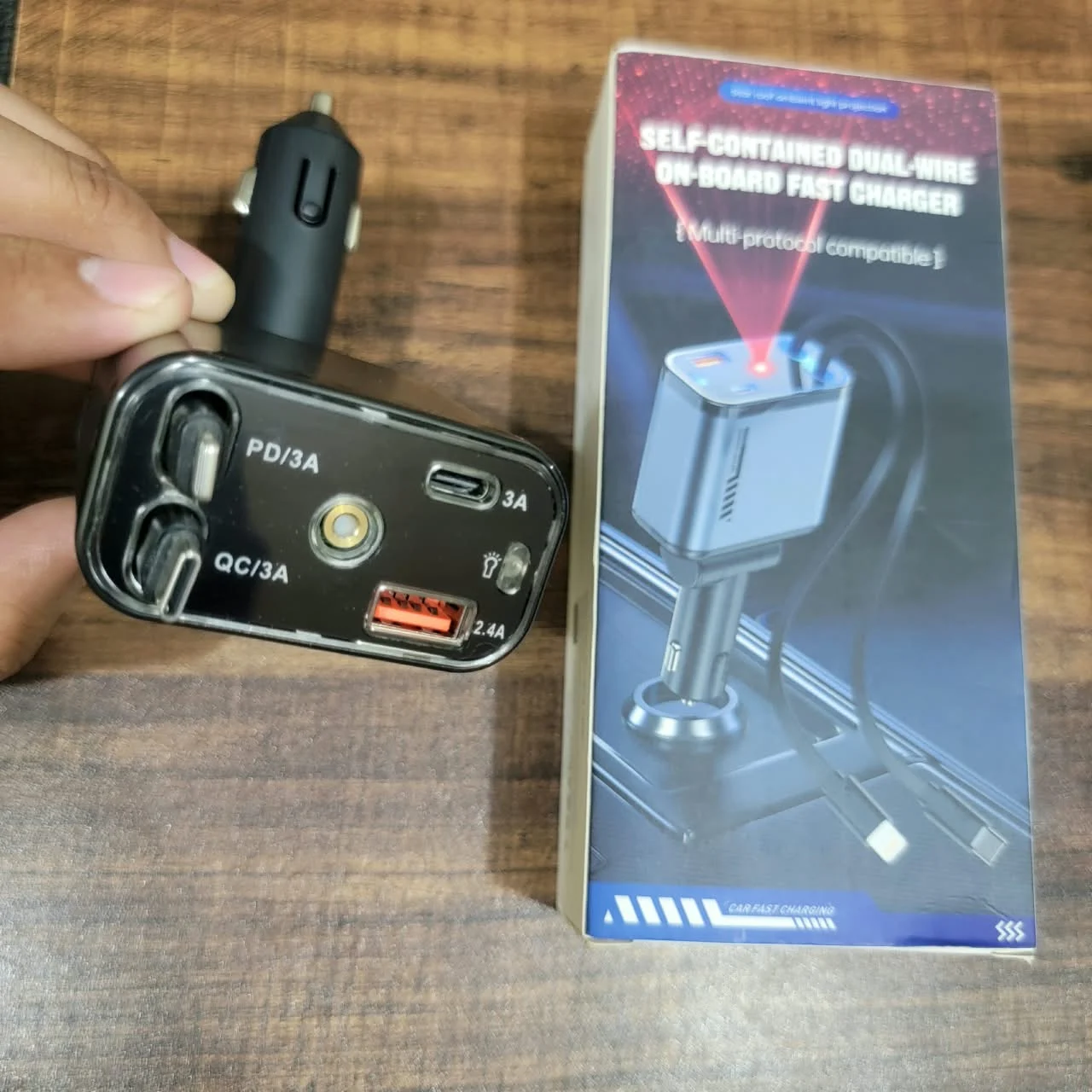 5-in-1 Car Fast Charger with Built-in Dual Cables – PD & QC 3.0 - photo 4