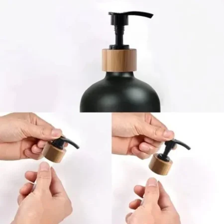 Soap and Lotion Dispenser Set with Oval Wood Base - photo 1