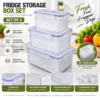 Fridge Storage Box Set – 3 Pcs Sealed Draining Crisper Containers