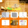 LED Acrylic Writing Board 12×8 Inch – Light-Up Message Board with Stand & 7 Markers