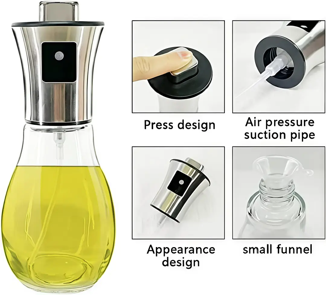 Stainless Steel Oil Sprayer Bottle – 180ml Kitchen Spray – photo 2