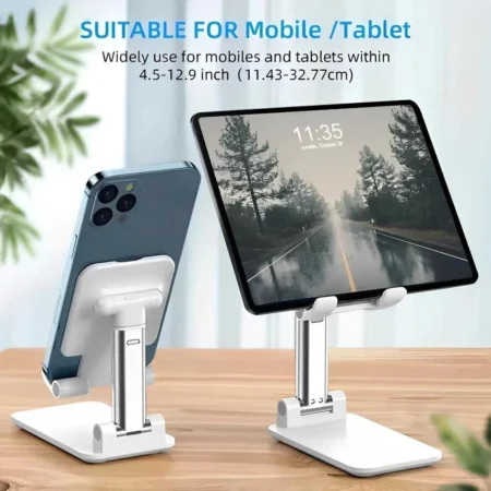 Foldable Phone & Tablet Stand – Adjustable Desk Holder