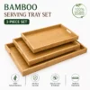 Bamboo Serving Tray Set - 3 Piece with Handles - photo 1
