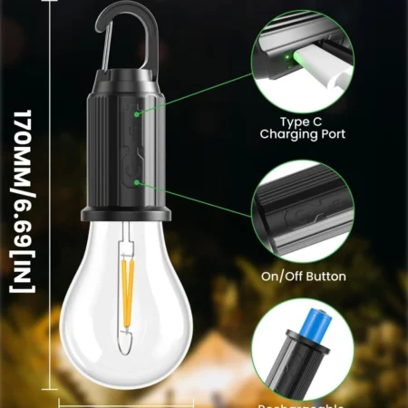 Rechargeable LED Camping Bulb – Type-C USB Emergency Light