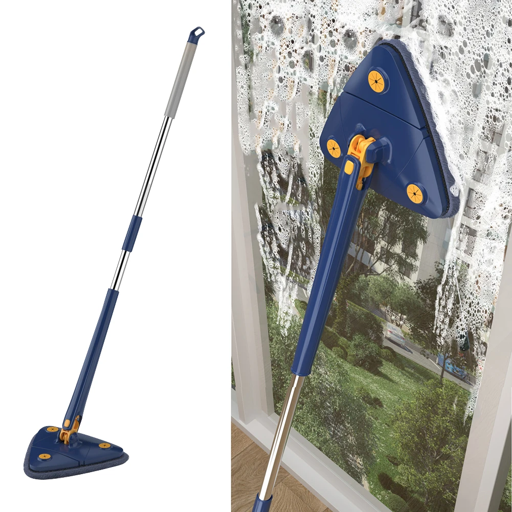 Extendable Triangle Mop – 360° Twist Squeeze Mop for Windows, Corners & Ceiling