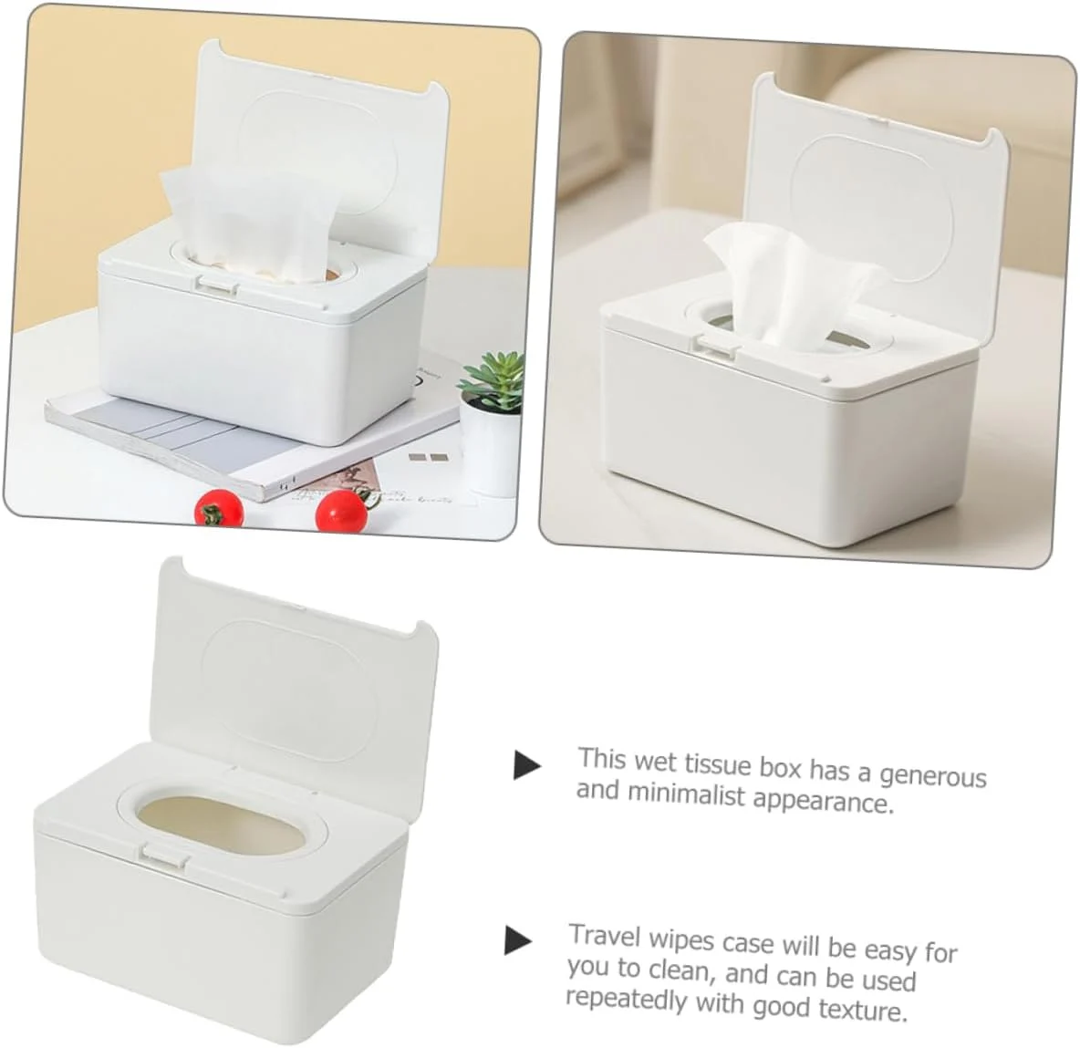 White Tissue Box with Soft-Open Lid - photo 5