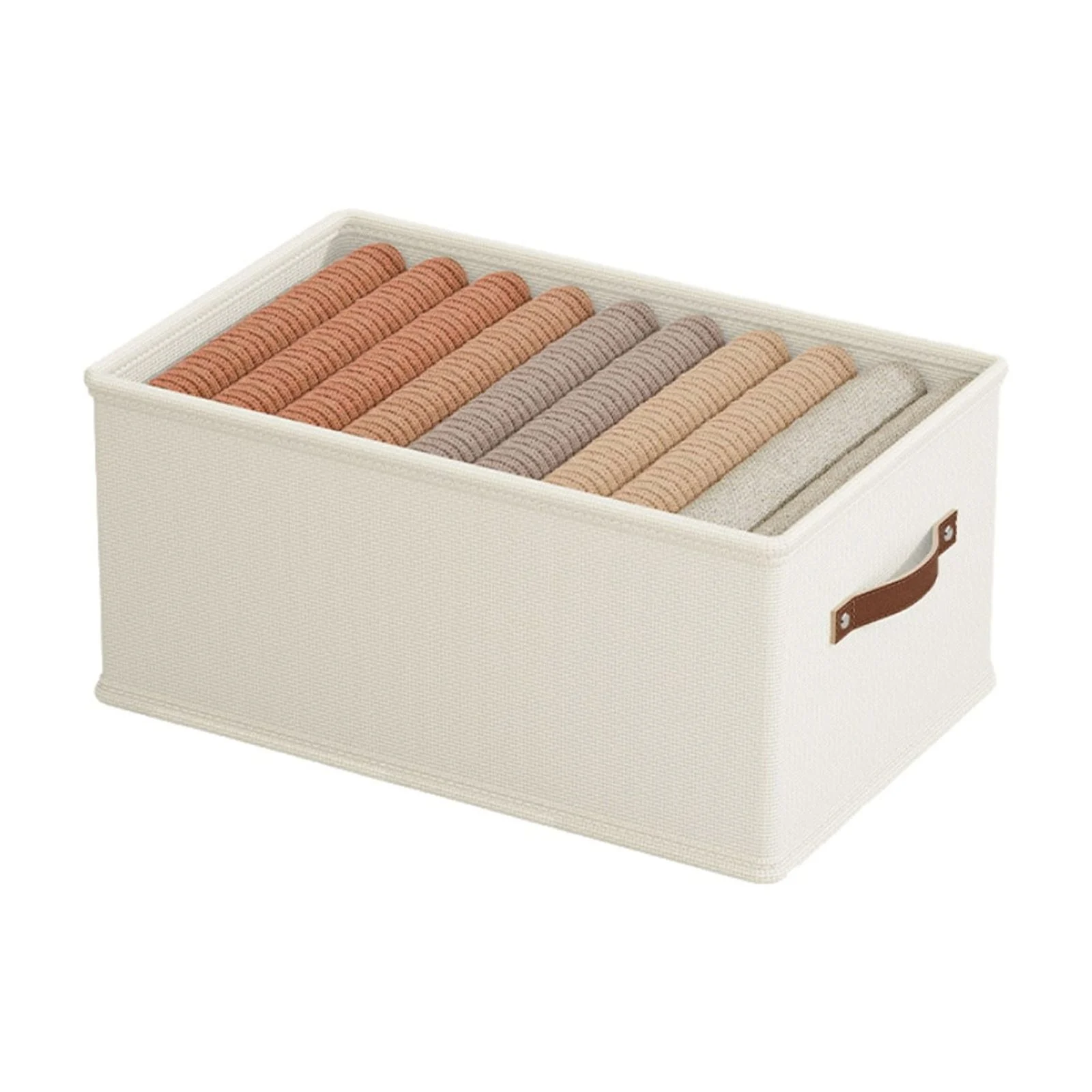Clothes Storage Box with Brown Handle – Wardrobe Organizer – photo 3