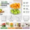 Acrylic Stackable Storage Basket – Clear Organiser for Kitchen and Bathroom