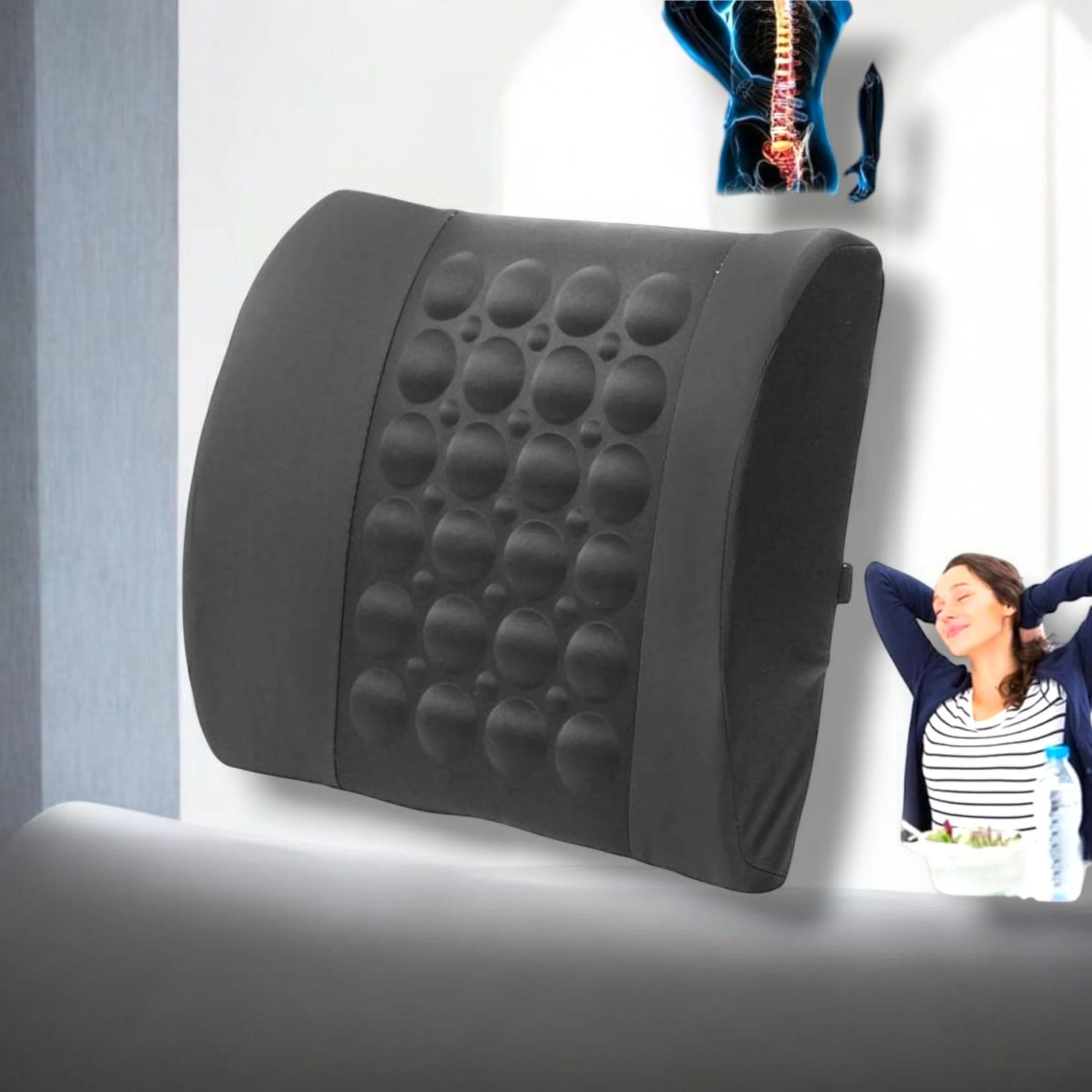 Car Seat Lumbar Support Cushion – Back Support Pillow for Driving
