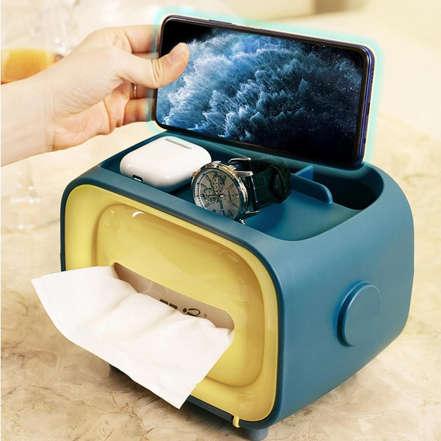 Retro TV Shaped Tissue Box and Stationery Organizer – photo 4