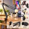 Overhead Phone Holder Arm – Metal Desk Clamp Mount for Recording