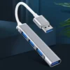 4-in-1 Metal USB Hub – USB 3.0 / 2.0 Ports for Laptop & PC