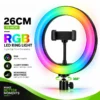 26 cm RGB LED Ring Light – Multi-Colour Light for TikTok, Makeup & Selfies