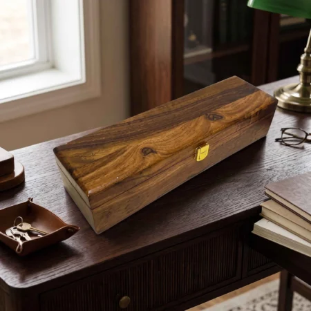 Wooden Watch Box – 5 Slots with Wooden Top