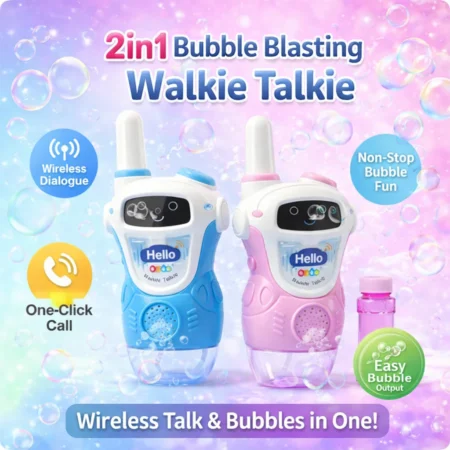 Walkie Talkie Bubble Machine – 2 Pcs Kids Bubble Maker Toy