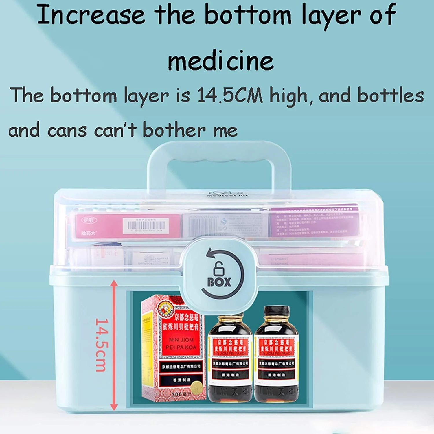 Extra-Large Multi-Layer Storage and Medicine Box with Lock – photo 3