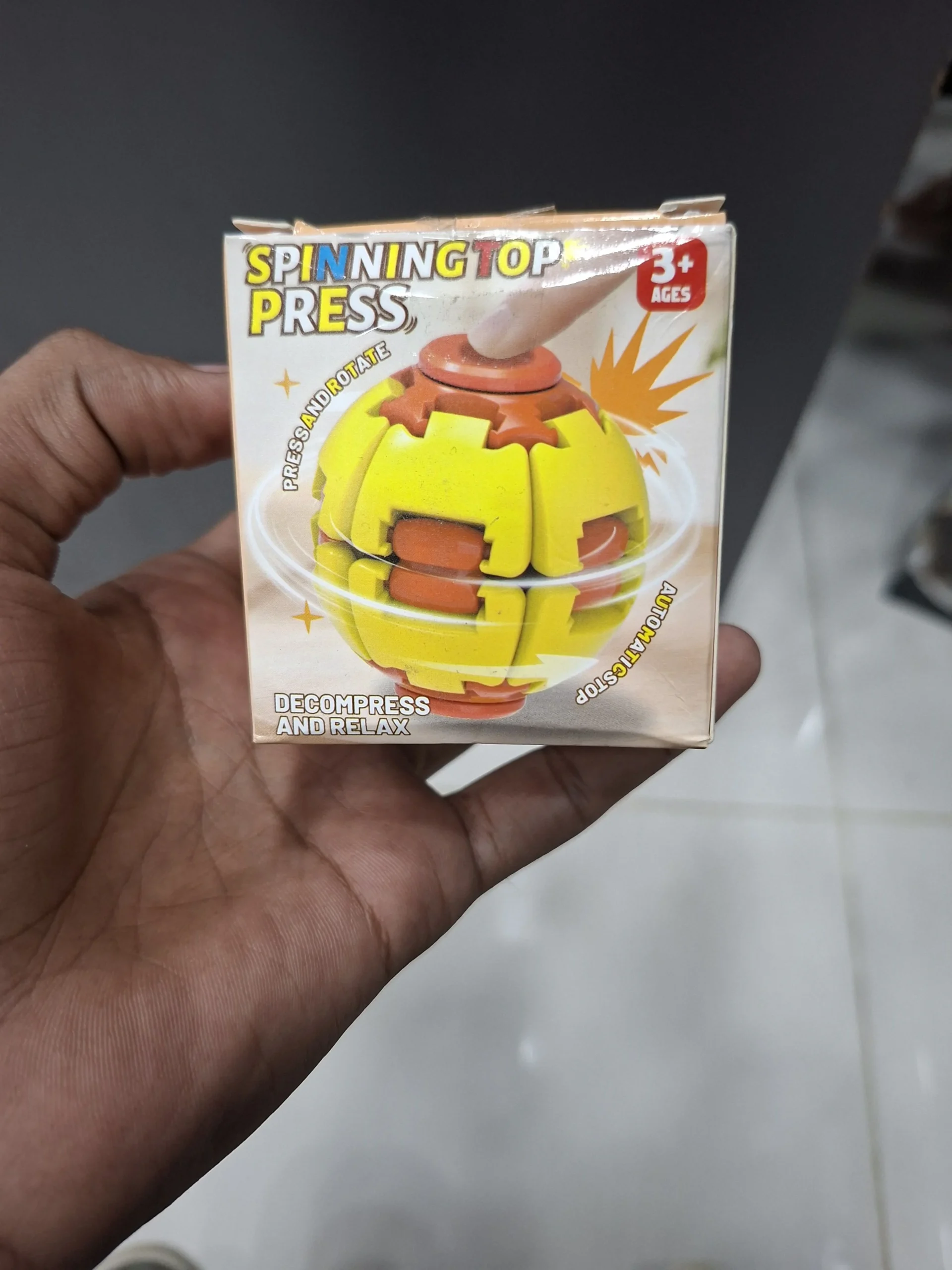 Spinning Top Press Toy – Push & Spin Decompression Toy for Kids - photo 4