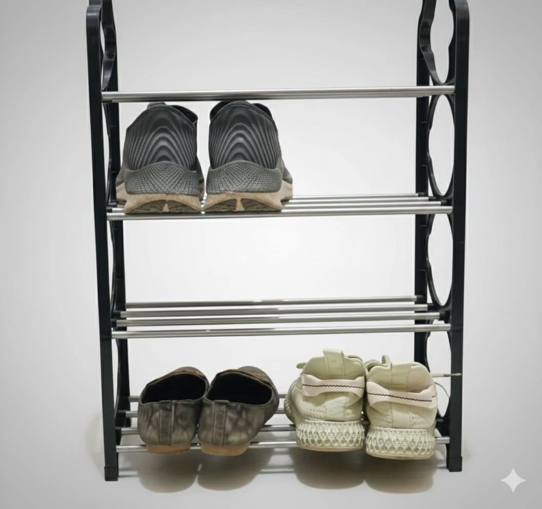 4-Layer Metal Shelf Rack – Heavy Duty Space-Saving Organizer – photo 3