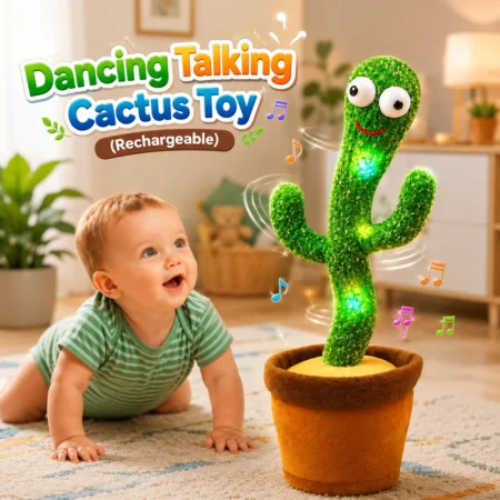 Dancing Talking Cactus Toy – Rechargeable Singing Plush with Lights