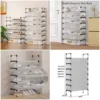 Modern Multi-Layer Shoe Rack – Dustproof Cover with Handles