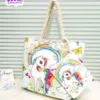 Unicorn Tote Bag for Girls – Cute Medium Tote with Zip Pocket