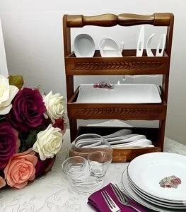 3-Tier Wooden Cutlery Stand – Spoon & Kitchen Organizer 15 Inch