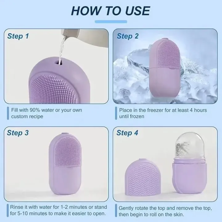 Silicone Ice Lattice Facial Tool – Ice Roller Mould & Cleansing Brush - photo 4