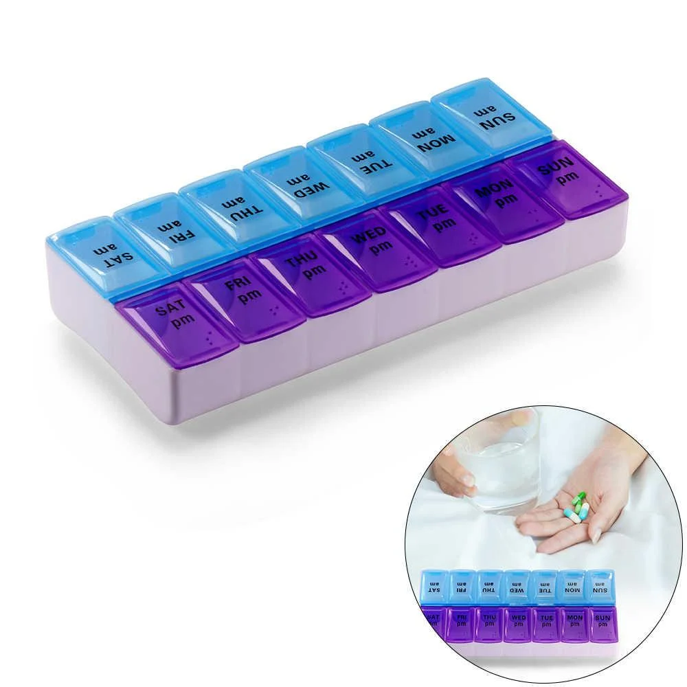 7-Day Weekly Pill Organizer – AM/PM Medicine Box – photo 3