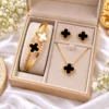 Van Cleef Inspired 4-Piece Clover Luxury Set - Black & White - photo 1