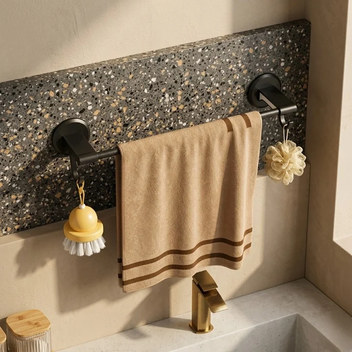 Multifunctional Towel Bar – No-Drill Wall Mounted Holder – photo 2