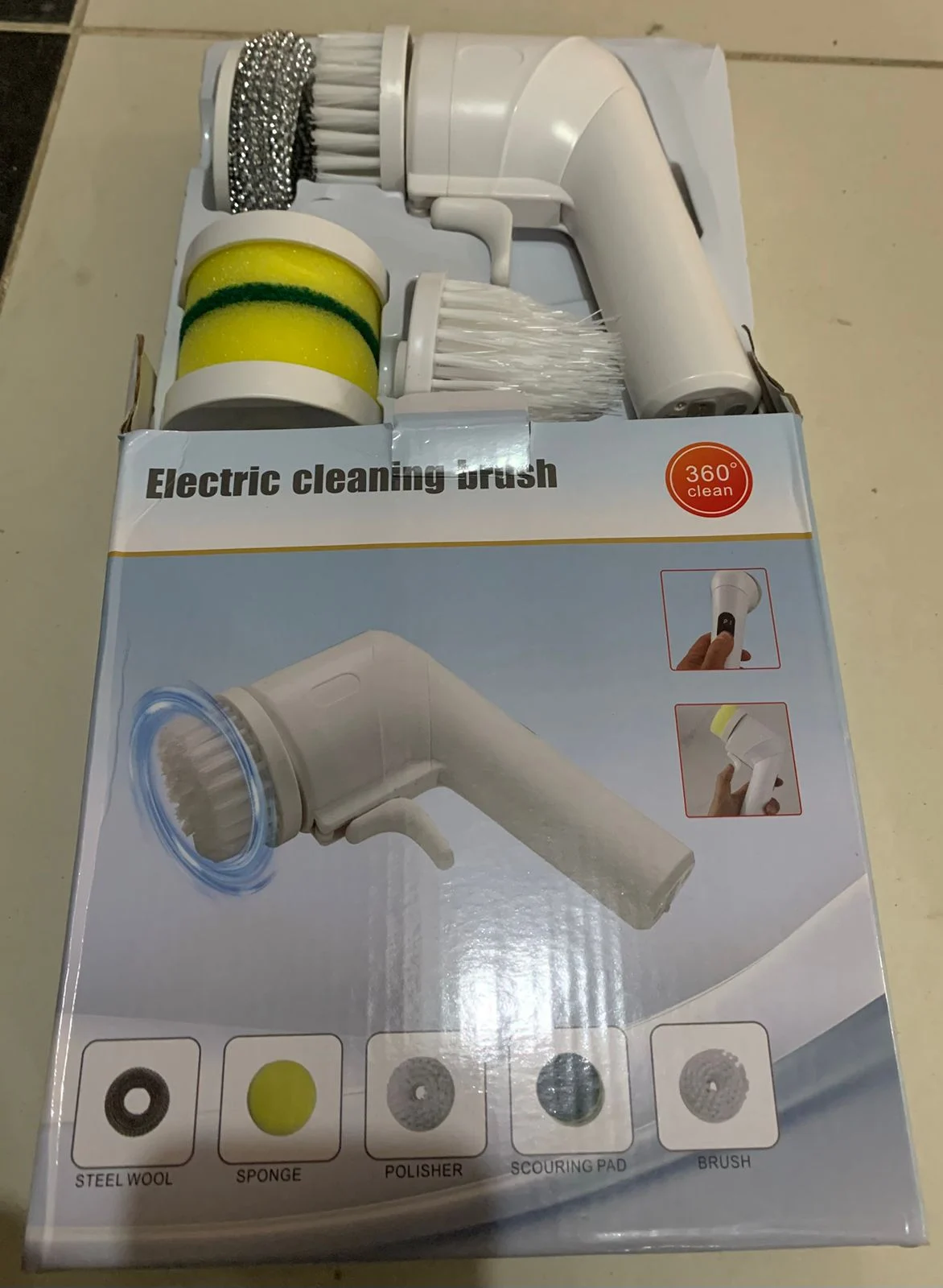 Electric Cleaning Brush with Multiple Attachments – 360 Rotating Scrubber – photo 8